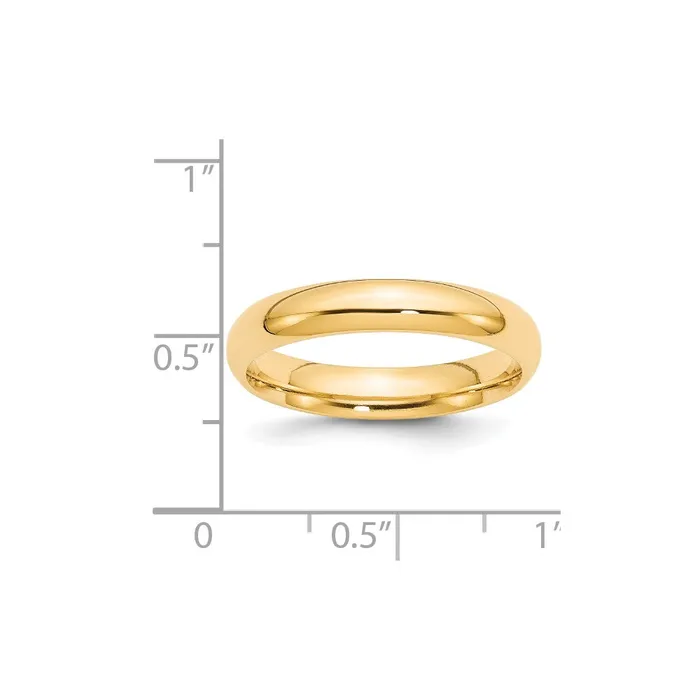 Goldia Rings Solid 14K Yellow Gold 4mm Comfort Fit MensWomens Wedding Band Ring Size 9