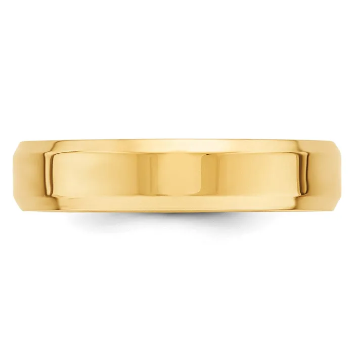 Goldia Rings Solid 14K Yellow Gold 5mm Bevel Edge Comfort Fit MensWomens Wedding Band Ring Size 6 Goldia Rings Solid 14K Yellow Gold 5mm Bevel Edge Comfort Fit MensWomens Wedding Band Ring Size 6