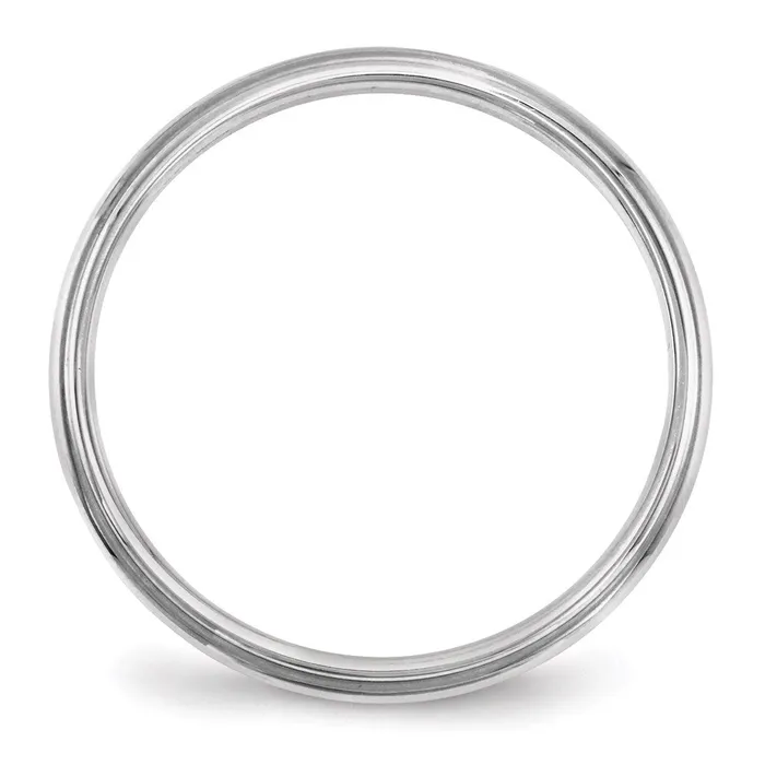 Goldia Rings Solid 18K White Gold 25mm Half Round with Edge MensWomens Wedding Band Ring Size 7