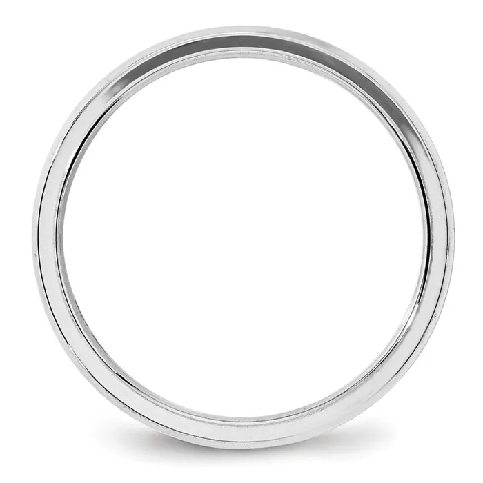 Goldia Rings Solid 18K White Gold 4mm Bevel Edge Comfort Fit MensWomens Wedding Band Ring Size 45
