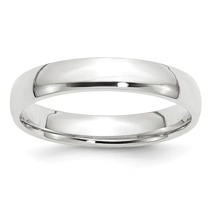 Goldia Rings Solid 18K White Gold 4mm Light Weight Comfort Fit MensWomens Wedding Band Ring Size 135