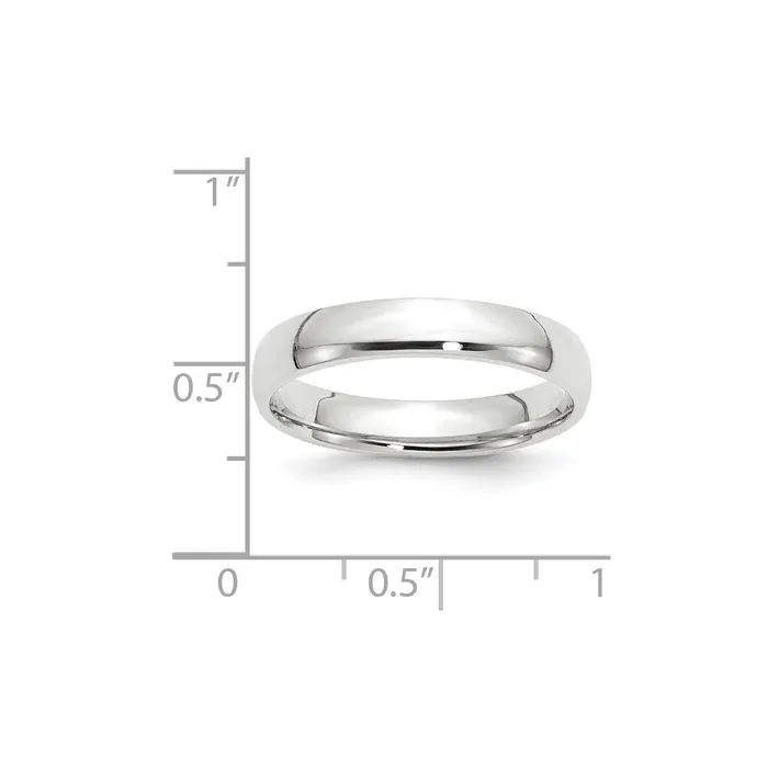 Goldia Rings Solid 18K White Gold 4mm Light Weight Comfort Fit MensWomens Wedding Band Ring Size 135
