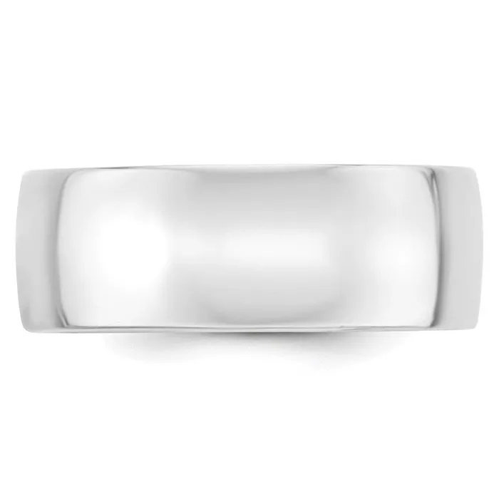 Goldia Rings Solid 18K White Gold 8mm Light Weight Comfort Fit MensWomens Wedding Band Ring Size 125
