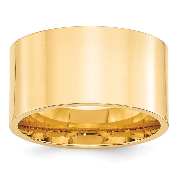 Goldia Rings Solid 18K Yellow Gold 12mm Standard Flat Comfort Fit MensWomens Wedding Band Ring Size 12