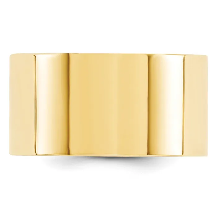 Goldia Rings Solid 18K Yellow Gold 12mm Standard Flat Comfort Fit MensWomens Wedding Band Ring Size 12