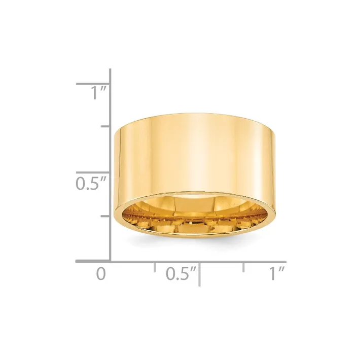Goldia Rings Solid 18K Yellow Gold 12mm Standard Flat Comfort Fit MensWomens Wedding Band Ring Size 12