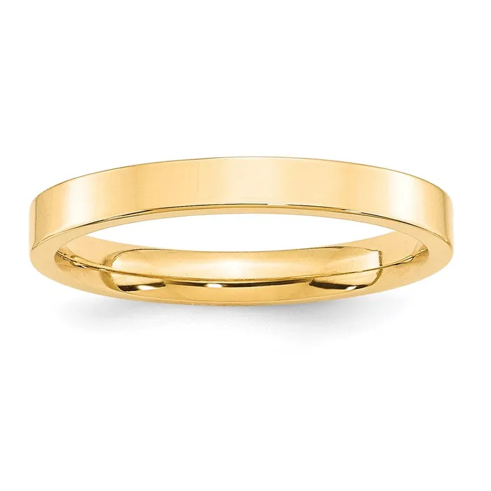 Goldia Rings Solid 18K Yellow Gold 3mm Standard Flat Comfort Fit MensWomens Wedding Band Ring Size 95