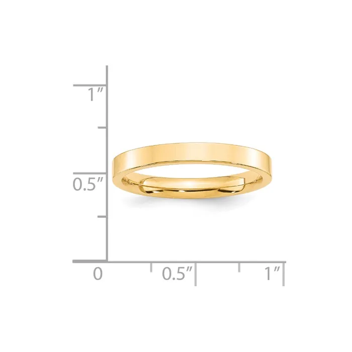 Goldia Rings Solid 18K Yellow Gold 3mm Standard Flat Comfort Fit MensWomens Wedding Band Ring Size 95