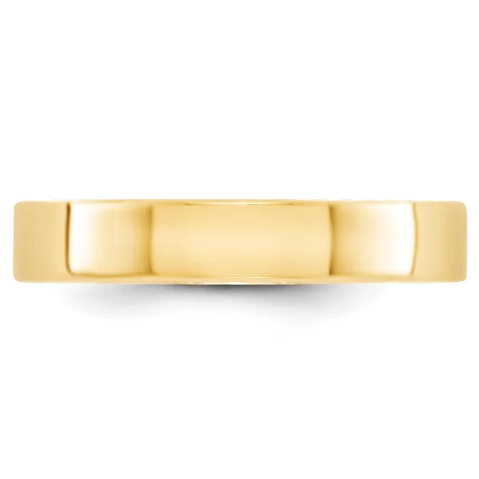 Goldia Rings Solid 18K Yellow Gold 4mm Light Weight Flat MensWomens Wedding Band Ring Size 85