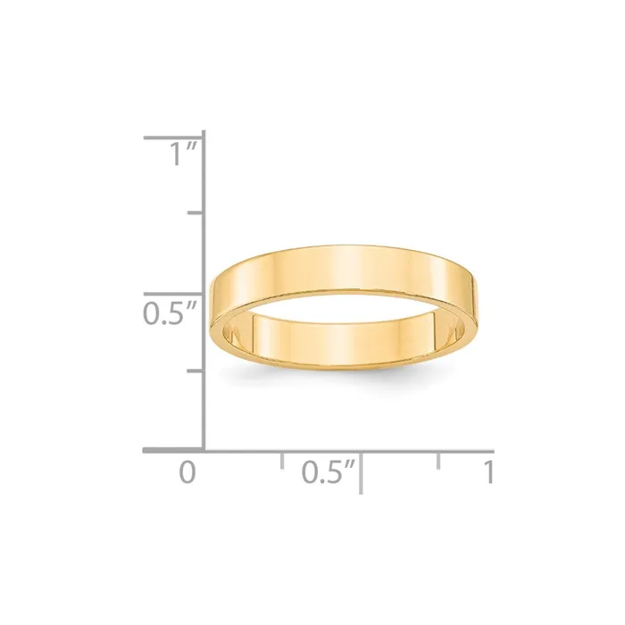 Goldia Rings Solid 18K Yellow Gold 4mm Light Weight Flat MensWomens Wedding Band Ring Size 85