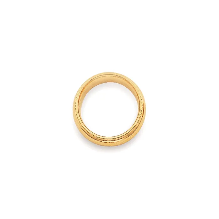 Goldia Rings Solid 18K Yellow Gold 4mm Milgrain Comfort Wedding MensWomens Wedding Band Ring Size 95