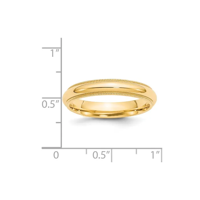 Goldia Rings Solid 18K Yellow Gold 4mm Milgrain Comfort Wedding MensWomens Wedding Band Ring Size 95