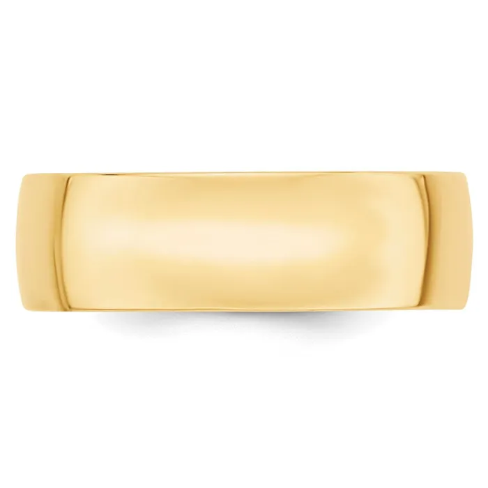 Goldia Rings Solid 18K Yellow Gold 7mm Light Weight Comfort Fit MensWomens Wedding Band Ring Size 12