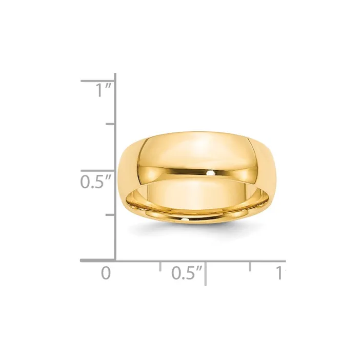 Goldia Rings Solid 18K Yellow Gold 7mm Light Weight Comfort Fit MensWomens Wedding Band Ring Size 12