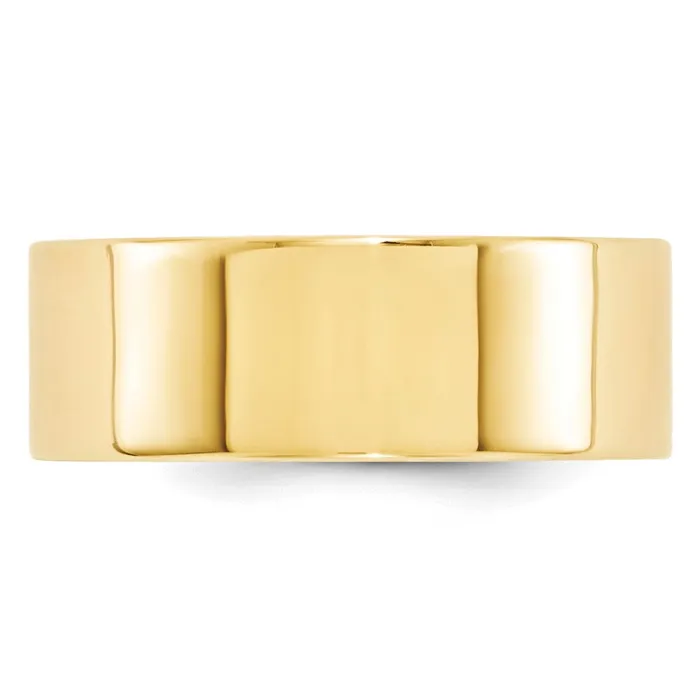Goldia Rings Solid 18K Yellow Gold 8mm Standard Flat Comfort Fit MensWomens Wedding Band Ring Size 6