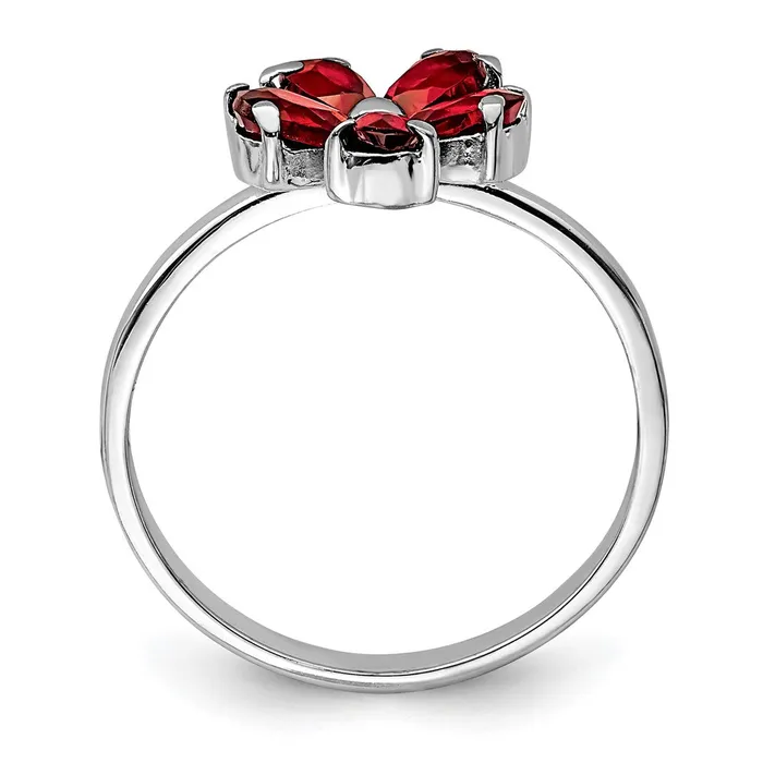 Goldia Rings Sterling Silver Rhodiumplated Garnet Ring