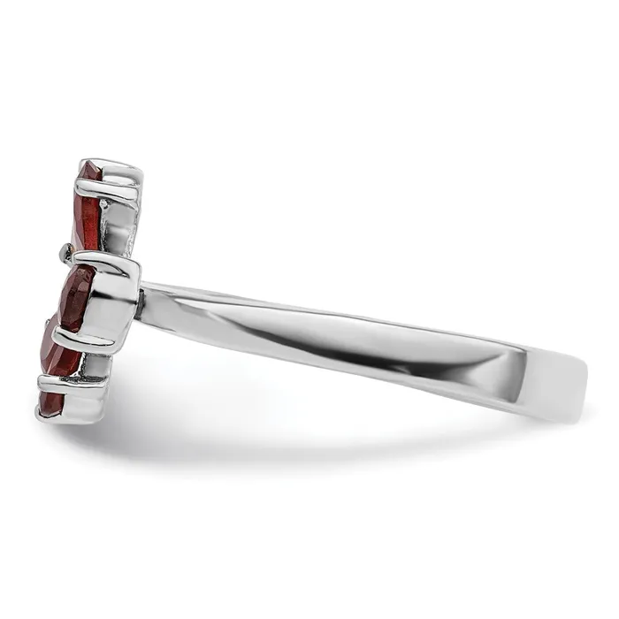 Goldia Rings Sterling Silver Rhodiumplated Garnet Ring