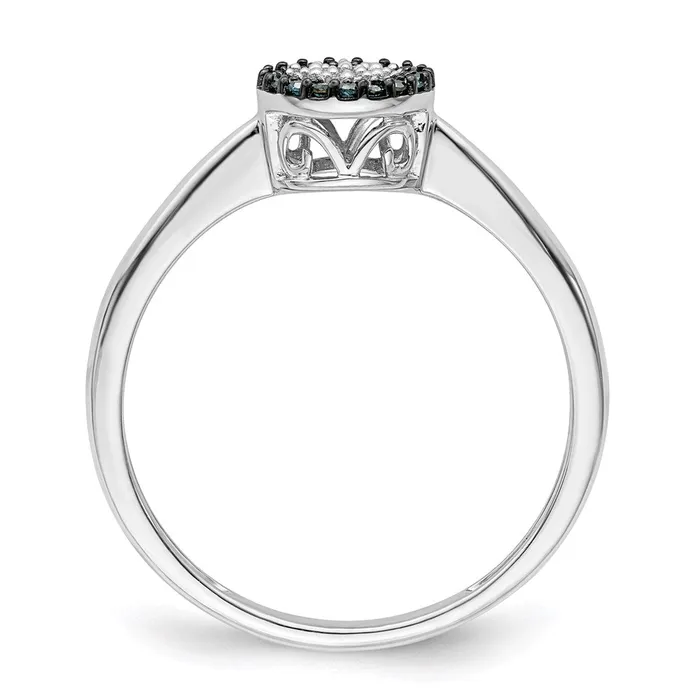Goldia Rings White Night Sterling Silver Rhodiumplated Blue and White Diamond Ring