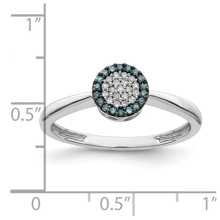 Goldia Rings White Night Sterling Silver Rhodiumplated Blue and White Diamond Ring