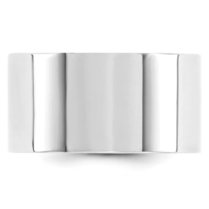 Goldia Solid 18K White Gold 12mm Standard Flat Comfort Fit MensWomens Wedding Band Ring Size 5 Rings