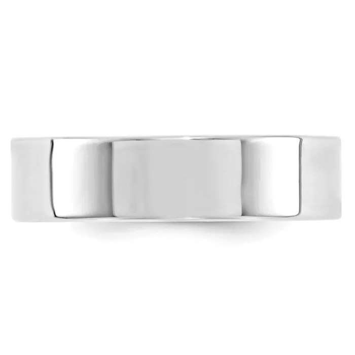 Goldia Solid 18K White Gold 6mm Standard Flat Comfort Fit MensWomens Wedding Band Ring Size 45 Rings