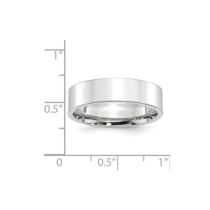 Goldia Solid 18K White Gold 6mm Standard Flat Comfort Fit MensWomens Wedding Band Ring Size 45 Rings