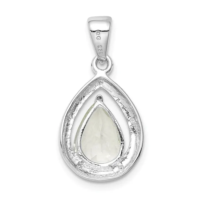 Goldia Sterling Silver Rhodium Green Quartz u0026 Diamond Pendant Necklaces