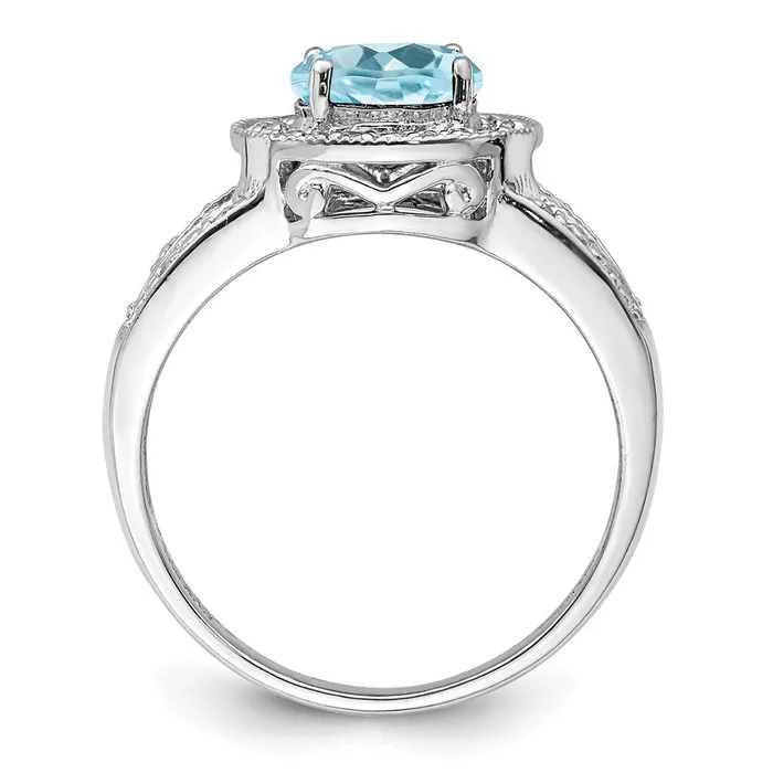 Goldia Sterling Silver Rhodium Sky Blue Topaz u0026 Diamond Ring Rings