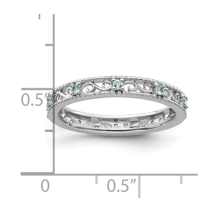 Goldia Sterling Silver Stackable Expressions Blue Topaz Ring Rings