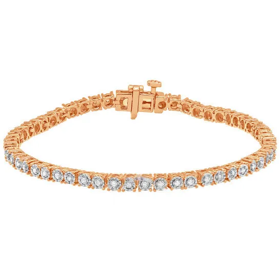 JMS always Bracelets Original Diamond Muse 12 Carat Diamond Prong Set Rose Gold Rhodium Over Sterling Silver Diamond Tennis Bracelet Diamond Quality IJI2I3 JMS always Bracelets Original Diamond Muse 12 Carat Diamond Prong Set Rose Gold Rhodium Over Sterling Silver Diamond Tennis Bracelet Diamond Quality IJI2I3