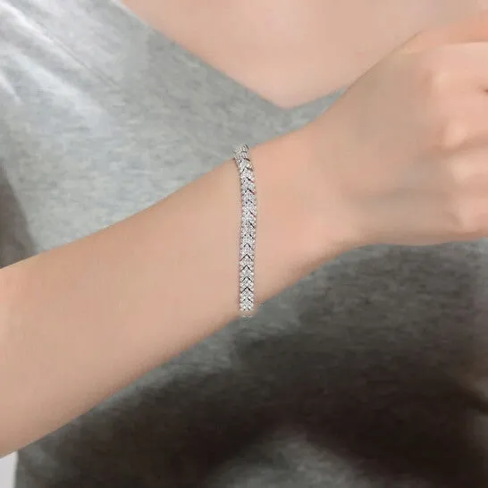 JMS always Bracelets Original Megan Walford Sterling Silver Clear Cubic Zirconia Cluster Arrow Tennis Bracelet JMS always Bracelets Original Megan Walford Sterling Silver Clear Cubic Zirconia Cluster Arrow Tennis Bracelet