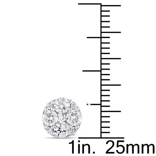 JMS always Earrings Original AMOUR 1 110 CT TW Diamond Cluster Stud Earrings In 14K White Gold JMS always Earrings Original AMOUR 1 110 CT TW Diamond Cluster Stud Earrings In 14K White Gold