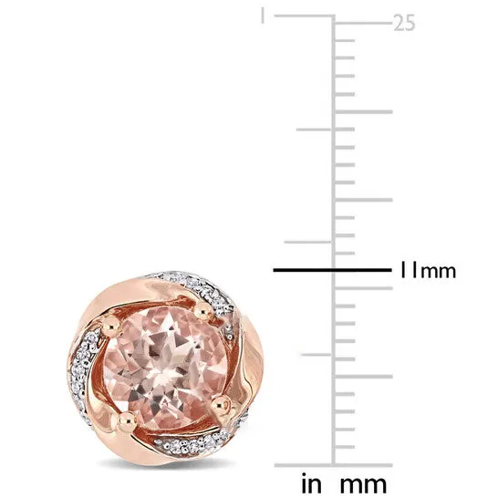JMS always Earrings Original AMOUR 2 13 CT TGW Morganite and 110 CT TW Diamond Swirl Earrings In 10K Rose Gold JMS always Earrings Original AMOUR 2 13 CT TGW Morganite and 110 CT TW Diamond Swirl Earrings In 10K Rose Gold
