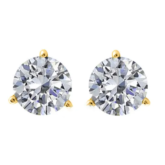 JMS always Earrings Original Maulijewels IGL Certified 125 Carat Natural Diamond 3 Prong Set Martini Stud Earrings For Women In 14K Yellow Gold With Secure Push Backs JMS always Earrings Original Maulijewels IGL Certified 125 Carat Natural Diamond 3 Prong Set Martini Stud Earrings For Women In 14K Yellow Gold With Secure Push Backs