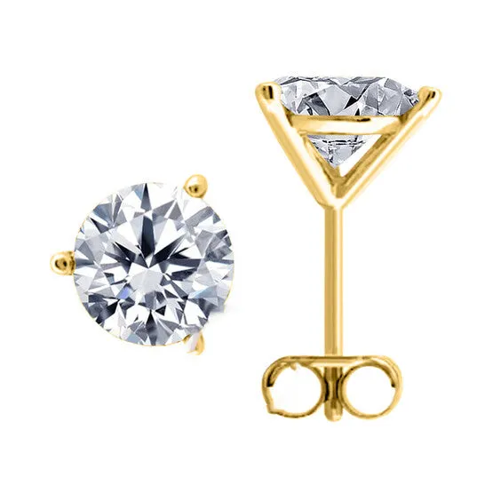 JMS always Earrings Original Maulijewels IGL Certified 125 Carat Natural Diamond 3 Prong Set Martini Stud Earrings For Women In 14K Yellow Gold With Secure Push Backs JMS always Earrings Original Maulijewels IGL Certified 125 Carat Natural Diamond 3 Prong Set Martini Stud Earrings For Women In 14K Yellow Gold With Secure Push Backs