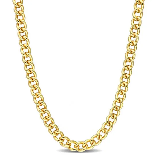 JMS always Necklaces Original AMOUR 65mm Curb Link Chain Necklace In Yellow Plated Sterling Silver 20 In