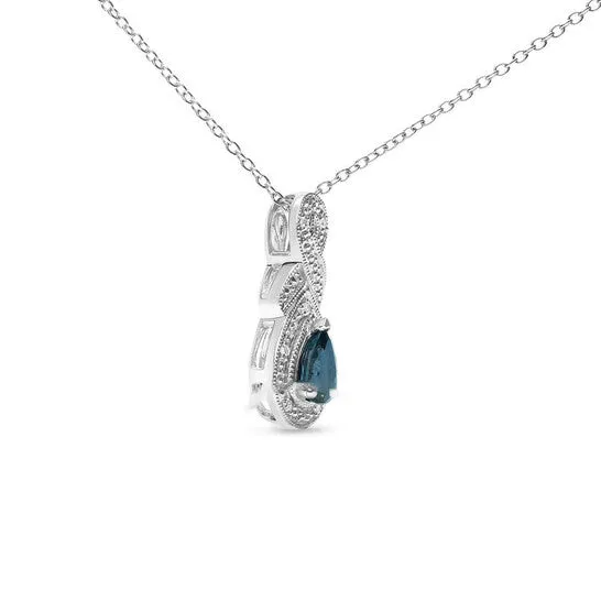 JMS always Necklaces Original Haus of Brilliance 925 Sterling Silver 6x4mm Pear Sapphire and Diamond Accent Infinity Drop 18 Pendant Necklace HI Color SI1SI2 Clarity JMS always Necklaces Original Haus of Brilliance 925 Sterling Silver 6x4mm Pear Sapphire and Diamond Accent Infinity Drop 18 Pendant Necklace HI Color SI1SI2 Clarity