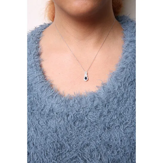 JMS always Necklaces Original Haus of Brilliance 925 Sterling Silver 6x4mm Pear Sapphire and Diamond Accent Infinity Drop 18 Pendant Necklace HI Color SI1SI2 Clarity JMS always Necklaces Original Haus of Brilliance 925 Sterling Silver 6x4mm Pear Sapphire and Diamond Accent Infinity Drop 18 Pendant Necklace HI Color SI1SI2 Clarity