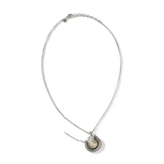 JMS always Necklaces Original John Hardy Palu Pave Sterling Silver 18K Gold Pendant Necklace Nzs90086884blsbnx1820 JMS always Necklaces Original John Hardy Palu Pave Sterling Silver 18K Gold Pendant Necklace Nzs90086884blsbnx1820