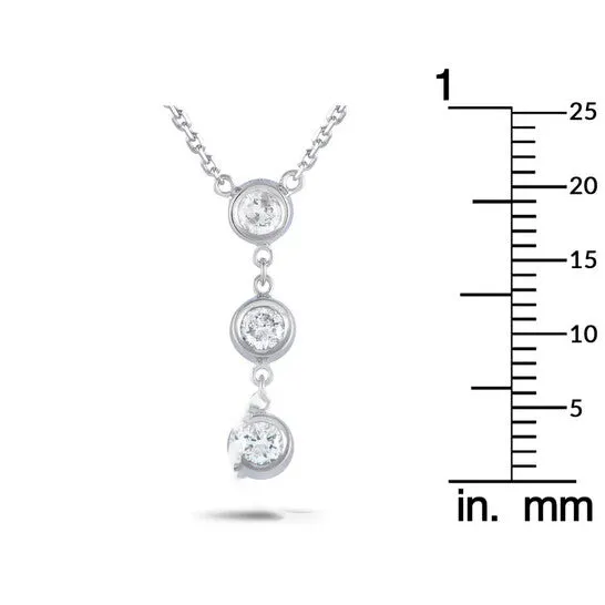 JMS always Necklaces Original LB Exclusive 14K White Gold 045ct Diamond 3 Stone Necklace JMS always Necklaces Original LB Exclusive 14K White Gold 045ct Diamond 3 Stone Necklace