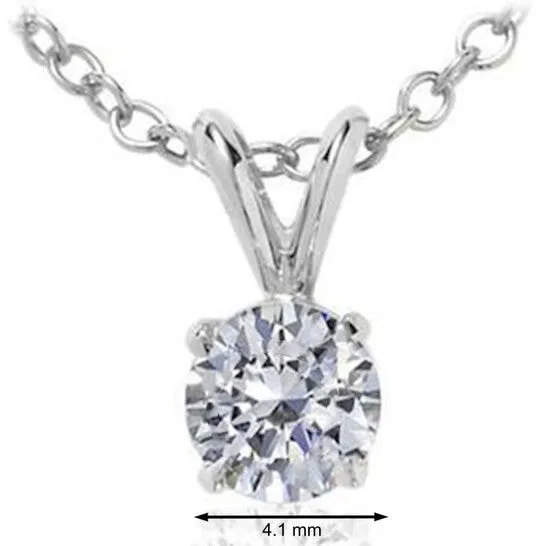 JMS always Necklaces Original Maulijewels 12 Carat Natural Round Diamond Solitaire Pendant In 14K Solid White Gold With 18 14K White Gold Plated Sterling Silver Box Chain JMS always Necklaces Original Maulijewels 12 Carat Natural Round Diamond Solitaire Pendant In 14K Solid White Gold With 18 14K White Gold Plated Sterling Silver Box Chain