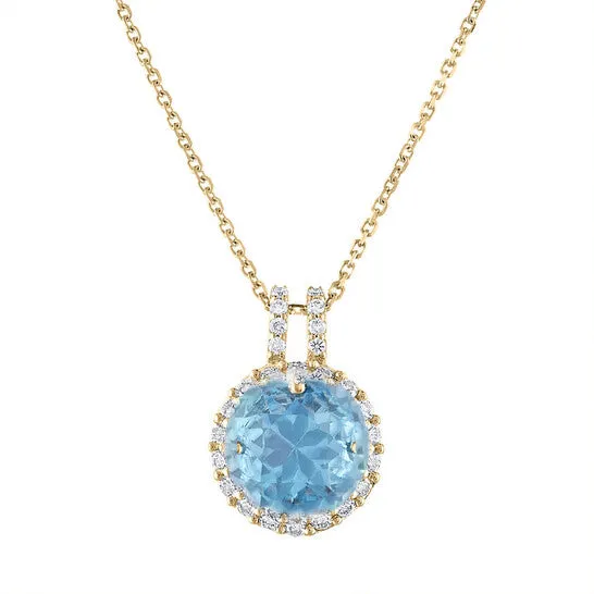 JMS always Necklaces Original Tresorra 18K Yellow Gold Diamond Topaz Necklace
