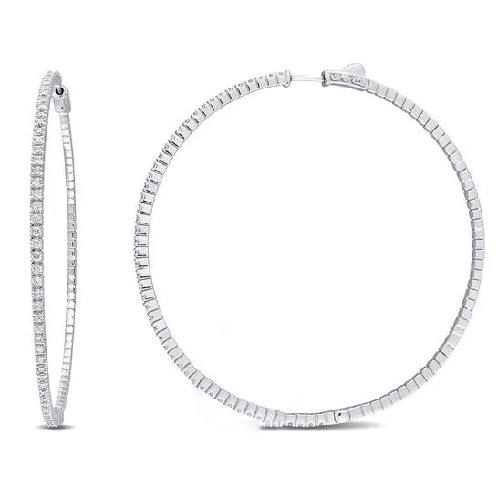 JMS always Original AMOUR 1 12 CT TDW Diamond Hoop Earrings In 14K White Gold Earrings JMS always Original AMOUR 1 12 CT TDW Diamond Hoop Earrings In 14K White Gold Earrings