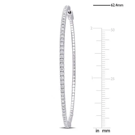 JMS always Original AMOUR 1 12 CT TDW Diamond Hoop Earrings In 14K White Gold Earrings JMS always Original AMOUR 1 12 CT TDW Diamond Hoop Earrings In 14K White Gold Earrings