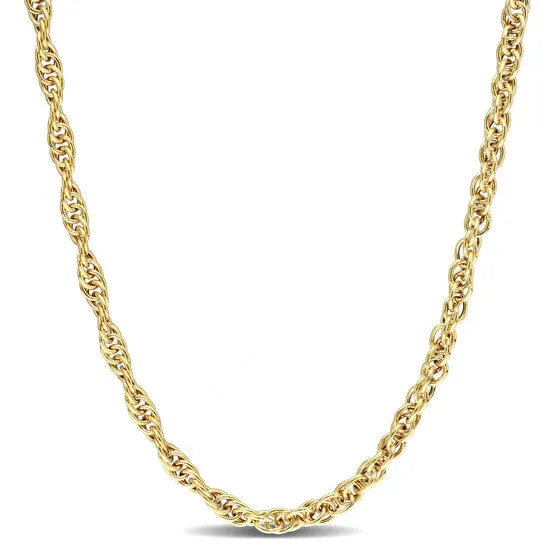 JMS always Original AMOUR 37mm Singapore Chain Necklace In Yellow Plated Sterling Silver 24 In Necklaces JMS always Original AMOUR 37mm Singapore Chain Necklace In Yellow Plated Sterling Silver 24 In Necklaces
