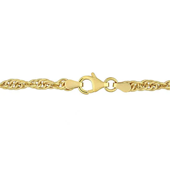 JMS always Original AMOUR 37mm Singapore Chain Necklace In Yellow Plated Sterling Silver 24 In Necklaces JMS always Original AMOUR 37mm Singapore Chain Necklace In Yellow Plated Sterling Silver 24 In Necklaces