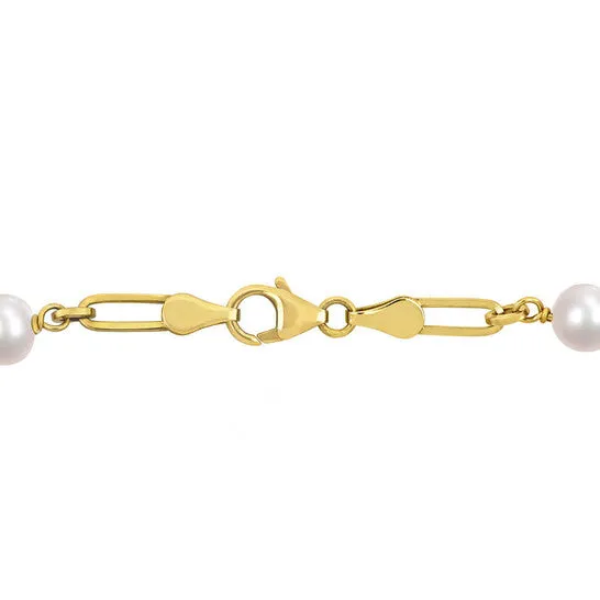 JMS always Original AMOUR 775mm Cultured Freshwater Pearl Station Link Bracelet In Yellow Plated Sterling Silver Bracelets JMS always Original AMOUR 775mm Cultured Freshwater Pearl Station Link Bracelet In Yellow Plated Sterling Silver Bracelets