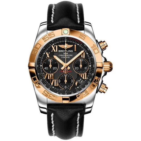 JMS always Original Breitling Chronomat 41 Black Dial Twotone Automatic Mens Watch CB014012BC08BKLD Rings