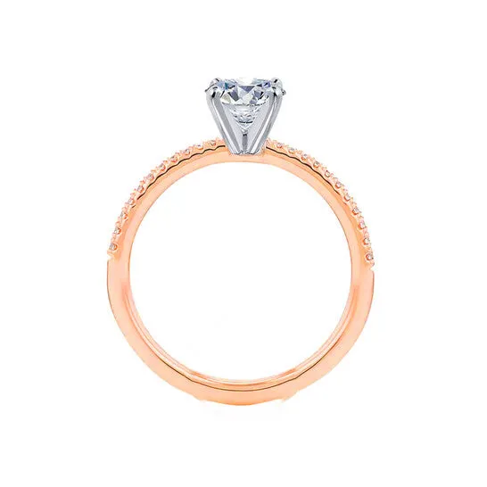 JMS always Original DiamondMuse 200 Cttw Round Swarovski White Solitaire Diamond Engagement Ring in Pink Tone over Sterling Silver Rings