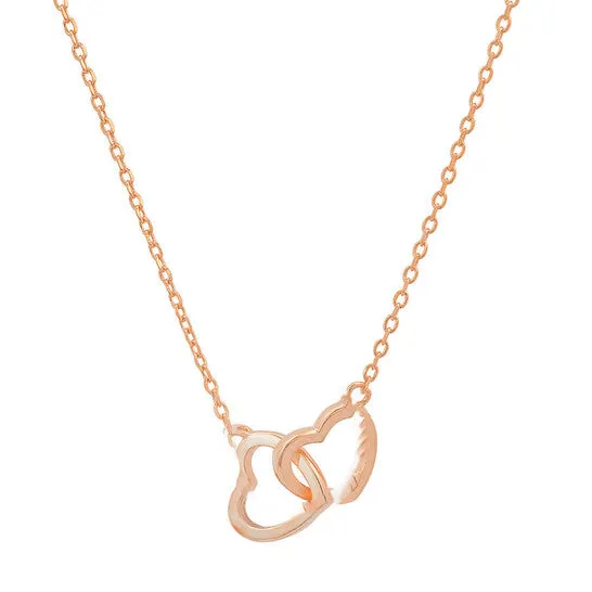 JMS always Original Kylie Harper 14k Rose Gold Over Silver Interlocking Love Hearts Necklace Necklaces JMS always Original Kylie Harper 14k Rose Gold Over Silver Interlocking Love Hearts Necklace Necklaces